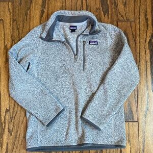 Patagonia Kid's Quarter Zip Gray Better Sweater